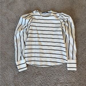 Zara Black and White Striped Blouse